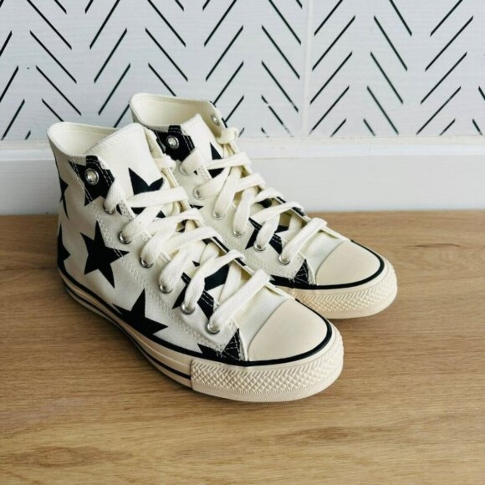 ⭐Converse Chuck Taylor Large Stars Hi Sz 7.5 Women Shoes Sneakers Ivory A09898F - Picture 2 of 9
